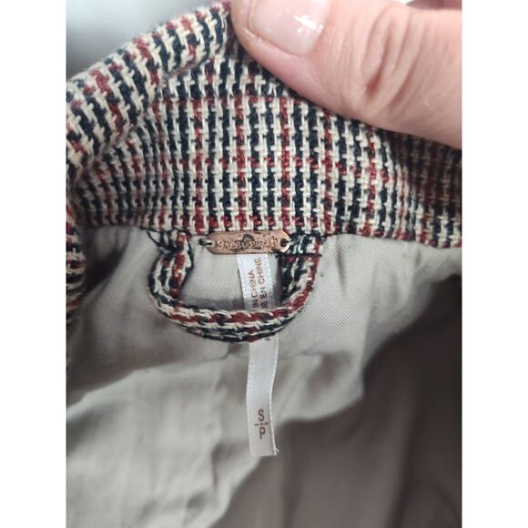 Free People Linen Blend Houndstooth Blazer size S - Picture 7 of 12